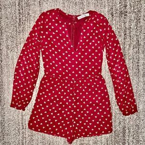 Abercrombie & Fitch Women's Deep Red Floral Romper